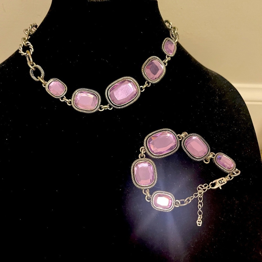 Elegant Silver and Lavender Jewelry Set